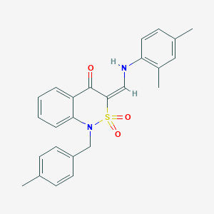 (3E)-3-{[(2,4-dimethylphenyl)amino]methylene}-1-(4-methylbenzyl)-1H-2,1-benzothiazin-4(3H)-one 2,2-dioxide