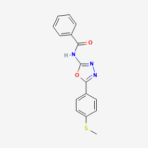 molecular formula C16H13N3O2S B2710398 N-(5-(4-(methylthio)phenyl)-1,3,4-oxadiazol-2-yl)benzamide CAS No. 886916-14-9