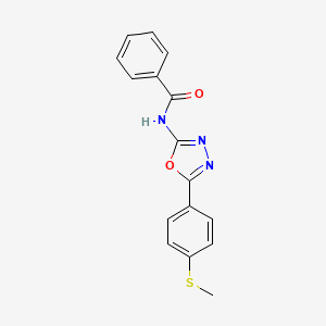 N-[5-(4-methylsulfanylphenyl)-1,3,4-oxadiazol-2-yl]benzamide