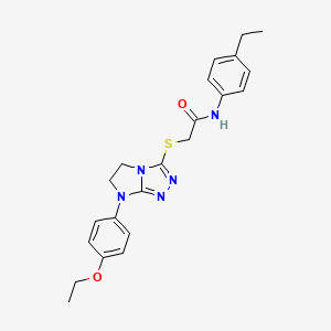 2-((7-(4-ethoxyphenyl)-6,7-dihydro-5H-imidazo[2,1-c][1,2,4]triazol-3-yl)thio)-N-(4-ethylphenyl)acetamide