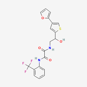 molecular formula C19H15F3N2O4S B2710404 N-{2-[4-(furan-2-yl)thiophen-2-yl]-2-hydroxyethyl}-N'-[2-(trifluoromethyl)phenyl]ethanediamide CAS No. 2309185-03-1