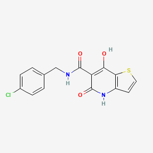 molecular formula C15H11ClN2O3S B2710418 N-[(4-chlorophenyl)methyl]-7-hydroxy-5-oxo-4H,5H-thieno[3,2-b]pyridine-6-carboxamide CAS No. 1251596-10-7