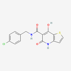 N-[(4-chlorophenyl)methyl]-7-hydroxy-5-oxo-4H-thieno[3,2-b]pyridine-6-carboxamide