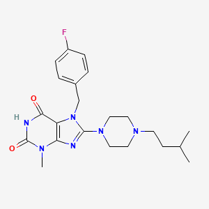 7-(4-fluorobenzyl)-8-(4-isopentylpiperazin-1-yl)-3-methyl-1H-purine-2,6(3H,7H)-dione