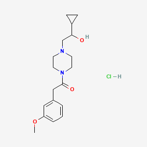1-(4-(2-Cyclopropyl-2-hydroxyethyl)piperazin-1-yl)-2-(3-methoxyphenyl)ethanone hydrochloride