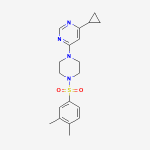 4-Cyclopropyl-6-(4-((3,4-dimethylphenyl)sulfonyl)piperazin-1-yl)pyrimidine