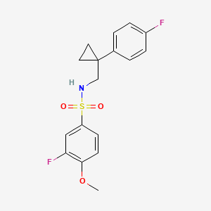 3-fluoro-N-((1-(4-fluorophenyl)cyclopropyl)methyl)-4-methoxybenzenesulfonamide
