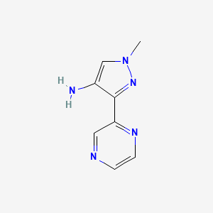 molecular formula C8H9N5 B2710436 1-methyl-3-(pyrazin-2-yl)-1h-pyrazol-4-amine CAS No. 1549902-67-1