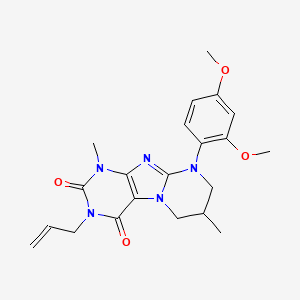 9-(2,4-dimethoxyphenyl)-1,7-dimethyl-3-prop-2-enyl-7,8-dihydro-6H-purino[7,8-a]pyrimidine-2,4-dione