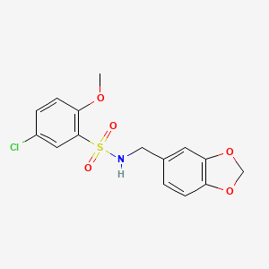 N-(1,3-benzodioxol-5-ylmethyl)-5-chloro-2-methoxybenzenesulfonamide