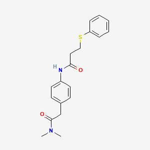 N-(4-(2-(dimethylamino)-2-oxoethyl)phenyl)-3-(phenylthio)propanamide