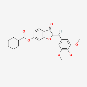 (Z)-3-oxo-2-(3,4,5-trimethoxybenzylidene)-2,3-dihydrobenzofuran-6-yl cyclohexanecarboxylate