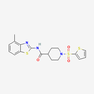 N-(4-methylbenzo[d]thiazol-2-yl)-1-(thiophen-2-ylsulfonyl)piperidine-4-carboxamide