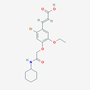 B2710456 (2E)-3-{2-bromo-4-[(N-cyclohexylcarbamoyl)methoxy]-5-ethoxyphenyl}prop-2-enoic acid CAS No. 937999-58-1