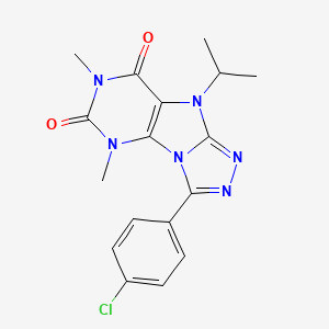 3-(4-chlorophenyl)-9-isopropyl-5,7-dimethyl-5H-[1,2,4]triazolo[4,3-e]purine-6,8(7H,9H)-dione