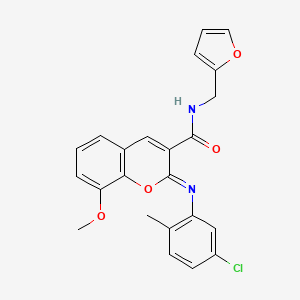molecular formula C23H19ClN2O4 B2710463 (2Z)-2-[(5-chloro-2-methylphenyl)imino]-N-(furan-2-ylmethyl)-8-methoxy-2H-chromene-3-carboxamide CAS No. 1327174-17-3
