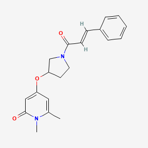 (E)-4-((1-cinnamoylpyrrolidin-3-yl)oxy)-1,6-dimethylpyridin-2(1H)-one
