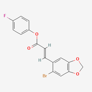 4-fluorophenyl (2E)-3-(6-bromo-2H-1,3-benzodioxol-5-yl)prop-2-enoate
