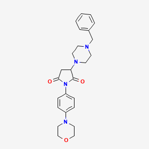 molecular formula C25H30N4O3 B2710472 3-(4-Benzylpiperazin-1-yl)-1-(4-morpholinophenyl)pyrrolidine-2,5-dione CAS No. 924865-55-4