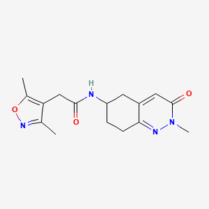 molecular formula C16H20N4O3 B2710475 2-(3,5-dimethylisoxazol-4-yl)-N-(2-methyl-3-oxo-2,3,5,6,7,8-hexahydrocinnolin-6-yl)acetamide CAS No. 2034409-01-1