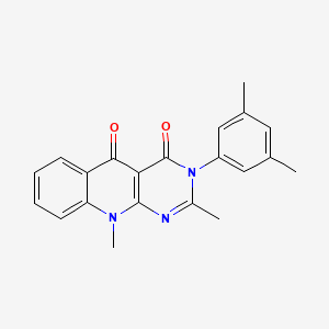 molecular formula C21H19N3O2 B2710477 3-(3,5-dimethylphenyl)-2,10-dimethylpyrimido[4,5-b]quinoline-4,5(3H,10H)-dione CAS No. 898916-26-2