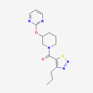 molecular formula C15H19N5O2S B2710480 (4-Propyl-1,2,3-thiadiazol-5-yl)(3-(pyrimidin-2-yloxy)piperidin-1-yl)methanone CAS No. 2034621-03-7