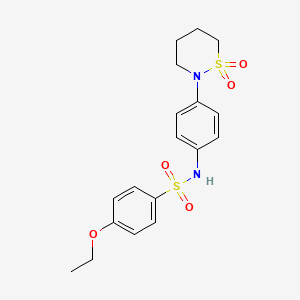 molecular formula C18H22N2O5S2 B2710511 N-[4-(1,1-dioxo-1lambda6,2-thiazinan-2-yl)phenyl]-4-ethoxybenzene-1-sulfonamide CAS No. 941894-32-2