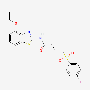 molecular formula C19H19FN2O4S2 B2710517 N-(4-ethoxybenzo[d]thiazol-2-yl)-4-((4-fluorophenyl)sulfonyl)butanamide CAS No. 941900-86-3