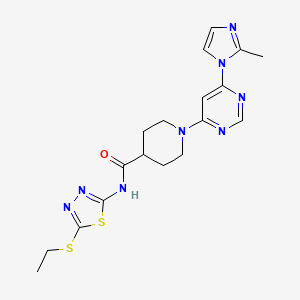 N-(5-(ethylthio)-1,3,4-thiadiazol-2-yl)-1-(6-(2-methyl-1H-imidazol-1-yl)pyrimidin-4-yl)piperidine-4-carboxamide