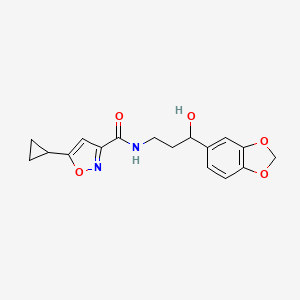 N-(3-(benzo[d][1,3]dioxol-5-yl)-3-hydroxypropyl)-5-cyclopropylisoxazole-3-carboxamide