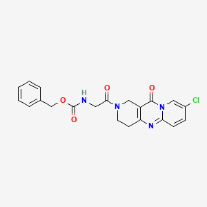 molecular formula C21H19ClN4O4 B2710542 benzyl N-[2-(13-chloro-2-oxo-1,5,9-triazatricyclo[8.4.0.03,8]tetradeca-3(8),9,11,13-tetraen-5-yl)-2-oxoethyl]carbamate CAS No. 2034413-77-7