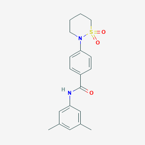 molecular formula C19H22N2O3S B2710549 N-(3,5-dimethylphenyl)-4-(1,1-dioxo-1lambda6,2-thiazinan-2-yl)benzamide CAS No. 899994-23-1