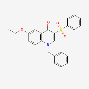 molecular formula C25H23NO4S B2710568 3-(Benzenesulfonyl)-6-ethoxy-1-[(3-methylphenyl)methyl]-1,4-dihydroquinolin-4-one CAS No. 866725-81-7