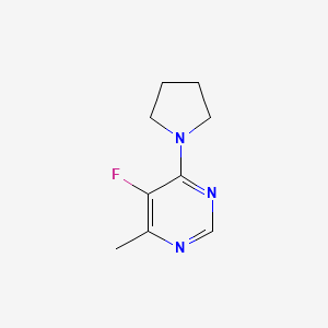 molecular formula C9H12FN3 B2710588 5-Fluoro-4-methyl-6-(pyrrolidin-1-yl)pyrimidine CAS No. 1865205-24-8