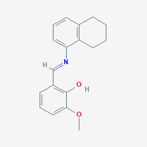 molecular formula C18H19NO2 B2710634 2-methoxy-6-[(E)-(5,6,7,8-tetrahydronaphthalen-1-ylimino)methyl]phenol CAS No. 1232827-05-2