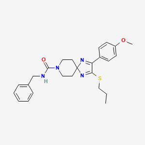 molecular formula C25H30N4O2S B2710636 N-BENZYL-2-(4-METHOXYPHENYL)-3-(PROPYLSULFANYL)-1,4,8-TRIAZASPIRO[4.5]DECA-1,3-DIENE-8-CARBOXAMIDE CAS No. 894888-15-4