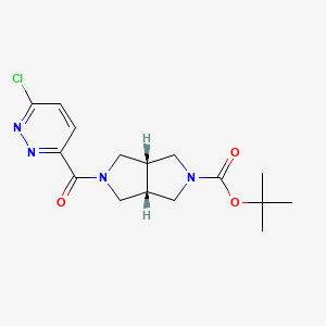 molecular formula C16H21ClN4O3 B2710703 Tert-butyl (3aS,6aR)-2-(6-chloropyridazine-3-carbonyl)-1,3,3a,4,6,6a-hexahydropyrrolo[3,4-c]pyrrole-5-carboxylate CAS No. 2377005-27-9