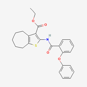 molecular formula C25H25NO4S B2710706 ETHYL 2-(2-PHENOXYBENZAMIDO)-4H,5H,6H,7H,8H-CYCLOHEPTA[B]THIOPHENE-3-CARBOXYLATE CAS No. 477504-76-0
