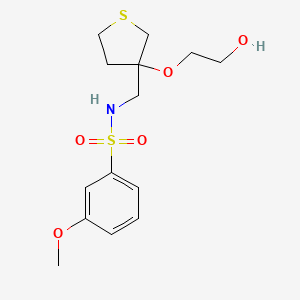 N-((3-(2-hydroxyethoxy)tetrahydrothiophen-3-yl)methyl)-3-methoxybenzenesulfonamide