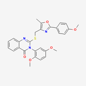3-(2,5-dimethoxyphenyl)-2-(((2-(4-methoxyphenyl)-5-methyloxazol-4-yl)methyl)thio)quinazolin-4(3H)-one