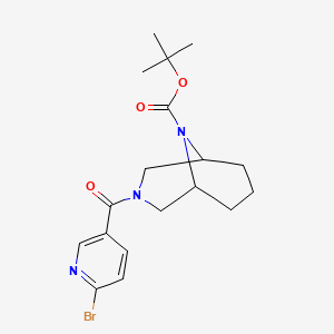 molecular formula C18H24BrN3O3 B2710723 Tert-butyl 3-(6-bromopyridine-3-carbonyl)-3,9-diazabicyclo[3.3.1]nonane-9-carboxylate CAS No. 2402829-23-4