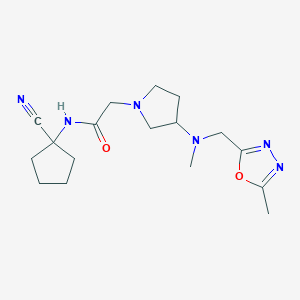 N-(1-cyanocyclopentyl)-2-(3-{methyl[(5-methyl-1,3,4-oxadiazol-2-yl)methyl]amino}pyrrolidin-1-yl)acetamide