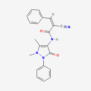 (Z)-2-Cyano-N-(1,5-dimethyl-3-oxo-2-phenylpyrazol-4-yl)-3-phenylprop-2-enamide