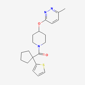 (4-((6-Methylpyridazin-3-yl)oxy)piperidin-1-yl)(1-(thiophen-2-yl)cyclopentyl)methanone