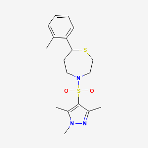 7-(o-tolyl)-4-((1,3,5-trimethyl-1H-pyrazol-4-yl)sulfonyl)-1,4-thiazepane