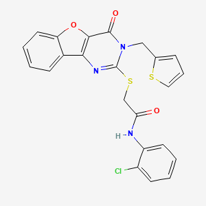 N-(2-chlorophenyl)-2-{[4-oxo-3-(thiophen-2-ylmethyl)-3,4-dihydro[1]benzofuro[3,2-d]pyrimidin-2-yl]sulfanyl}acetamide