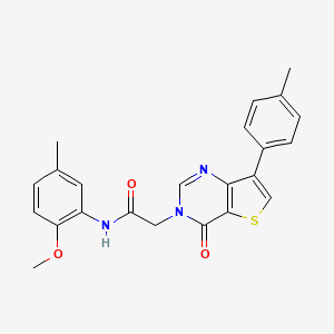 molecular formula C23H21N3O3S B2710741 N-(2-methoxy-5-methylphenyl)-2-[7-(4-methylphenyl)-4-oxo-3H,4H-thieno[3,2-d]pyrimidin-3-yl]acetamide CAS No. 1207044-31-2