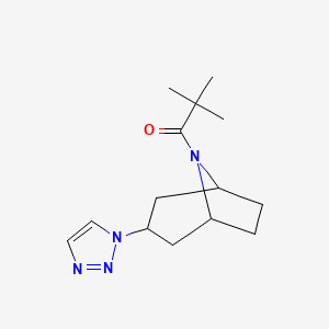 2,2-dimethyl-1-[3-(1H-1,2,3-triazol-1-yl)-8-azabicyclo[3.2.1]octan-8-yl]propan-1-one