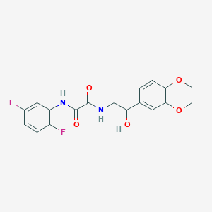 molecular formula C18H16F2N2O5 B2710751 N-(2,5-difluorophenyl)-N'-[2-(2,3-dihydro-1,4-benzodioxin-6-yl)-2-hydroxyethyl]ethanediamide CAS No. 2034585-74-3
