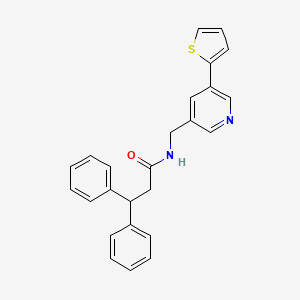 3,3-diphenyl-N-((5-(thiophen-2-yl)pyridin-3-yl)methyl)propanamide
